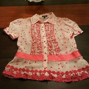 bebe Pink Silk Shirt